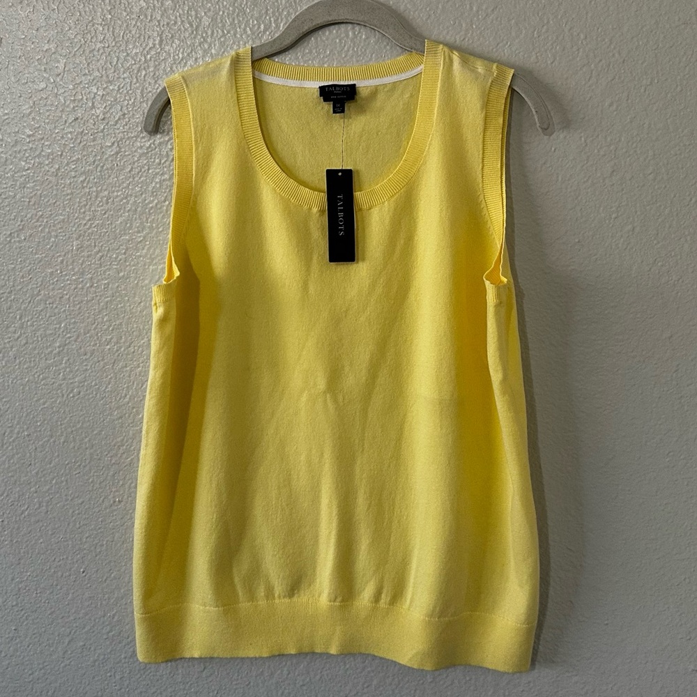 Talbots Yellow Sleeveless Knit Tank Top New w/Tags